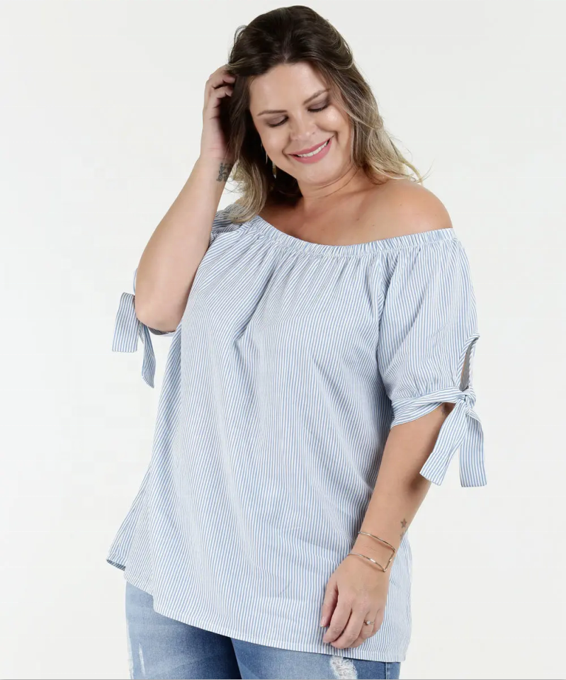 Benutzerdefinierte Frauen Plus Size Off Shoulder Mode Bluse