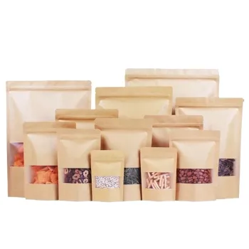 Custom Printable Kraft Paper Green Tea Pouch Bags - Food Grade Ziplock Tea Packaging
