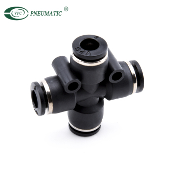 PZA Equal Union Cross Shape One Touch Connector Pneumatic Fittings 4 6 8 10 12mm
