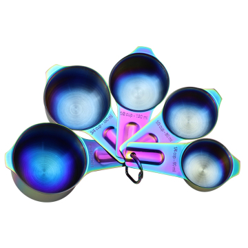 Titanium Coated 304 Stainless Steel Measuring Cups Set - 80ml & 120ml Capacity