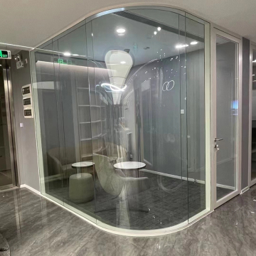 Modern Customizable Office Divider with Aluminum Frame and Detachable Glass Wall