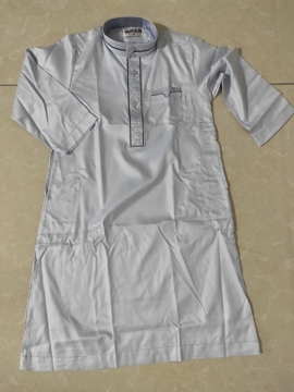 Muslim teenage boy robe stand collar long sleeve
