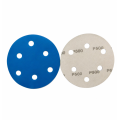 Disco de lixa ZY Hook & Loop azul com 6 furos