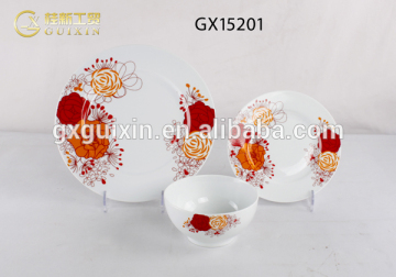 GUIXIN 15-piece Round Lovely Garden Ceramic Tea set, Service for 6, Orange
