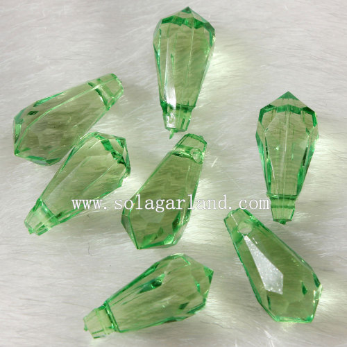 Glitter Spike Acrylic Faceted Teardrop Pendant Beads