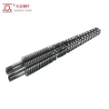 ISO Certified 80/156 Pelleting Bimetallic Conical Twin Screw at Barrel