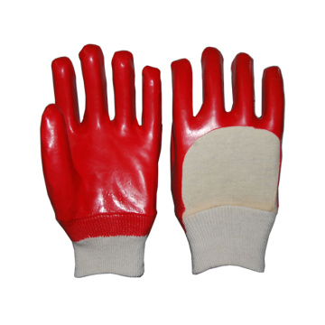 Roter einfach getauchter PVC-Handschuh