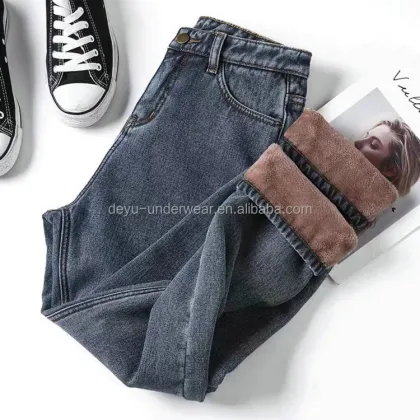 Winter Solid Color Elastic Skinny Jeans for Women (S-XL)