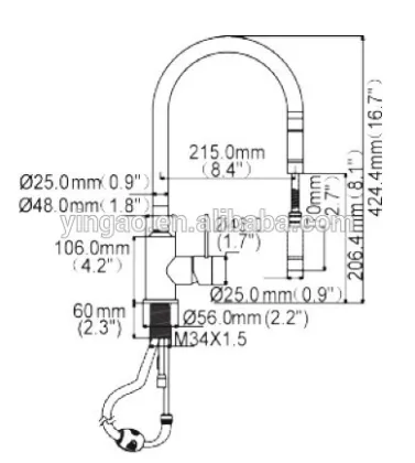 Unique design 3 way kitchen faucet, faucet kitchen, upc kitchen faucet