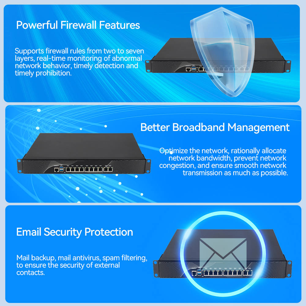 X86 4405U 10LAN Firewall Server