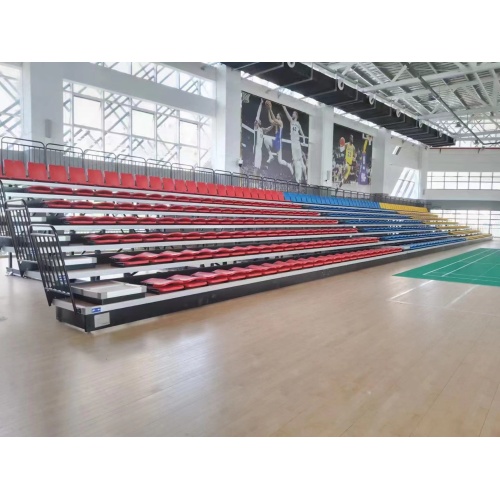 Manual front mounted folded stadium telescopic bleacher seat