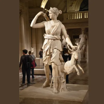 Outdoor garden marble stone greek moon goddess statue