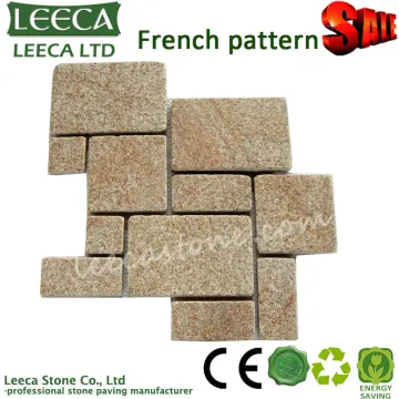 Tumbled rusty granite paving stone