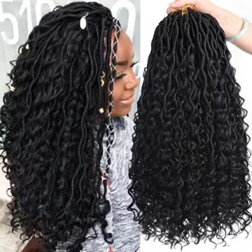 Ombre color 14 18 inch curly faux locs crochet hair extensions  river locs crochet goddess faux locs braid