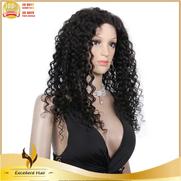 Factory price virgin brazilian big curly weave hair lace front wig