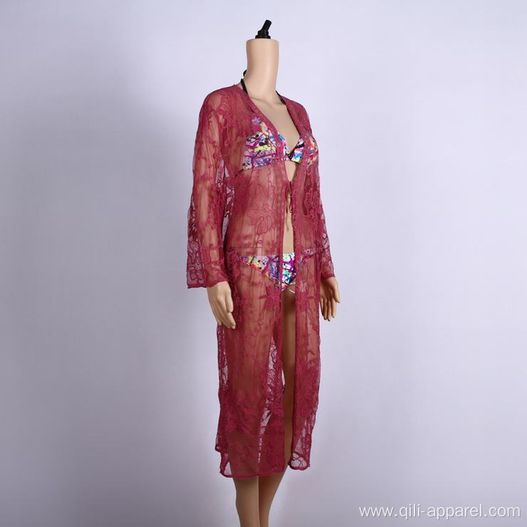 purple embroidered beach cover ups kaftans dress beachwear