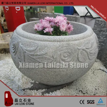 Natural Polished Granite Giant Flower Pot