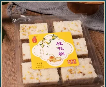 Plate cake, glutinous rice, sesame and osmanthus cake