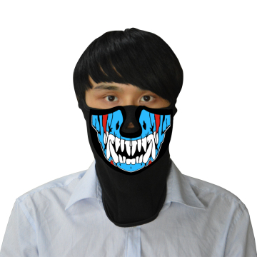 Sound Activated LED Light Up Mask - Fashion Halloween Luminous Face Mask Wholesale