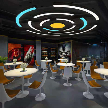 RGB Effect Decorative Arc LED Pendant Lamp for Supermarkets and Hotels
