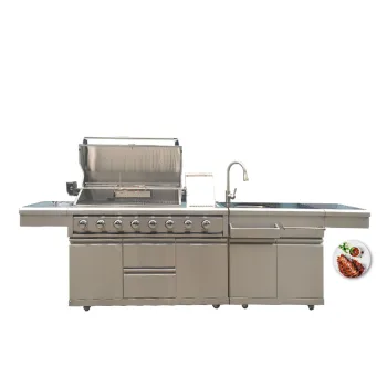 European Style Grill Gas Stainless Steel Outdoor Kitchen Cabinet Set Italian Kitchen Cabinet