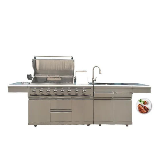 European Style Grill Gas Stainless Steel Outdoor Kitchen Cabinet Set Italian Kitchen Cabinet