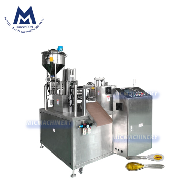Automatic Packing Blister and Hot Dipping Sauce Cup Honey Spoon Filling Sealing Machine