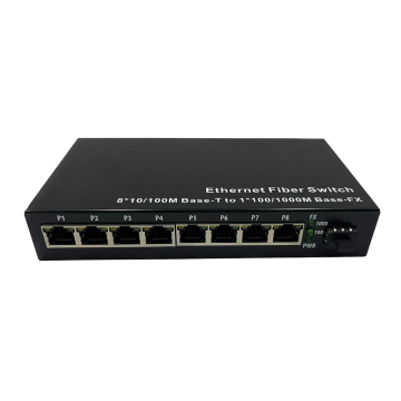 Gigabit Network Fiber Switch with 2 SFP and 8 RJ45 Ports