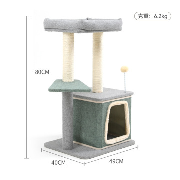 Pet Cat Tree with Cave, Sisal Scratching Posts