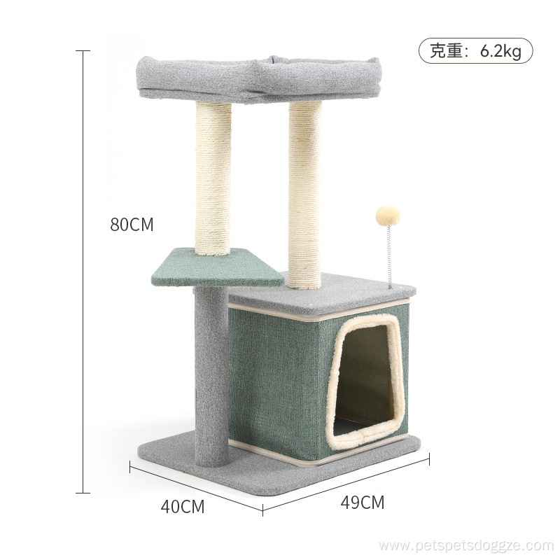 Pet Cat Tree with Cave, Sisal Scratching Posts