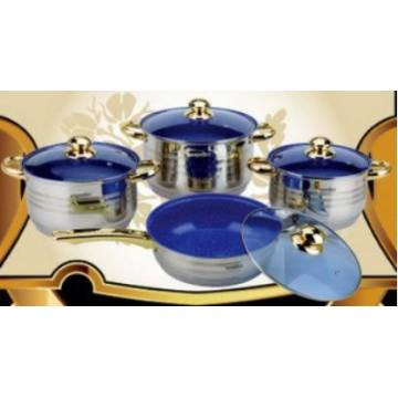 8 PCS Cookware Set with Gold Plated Fittings