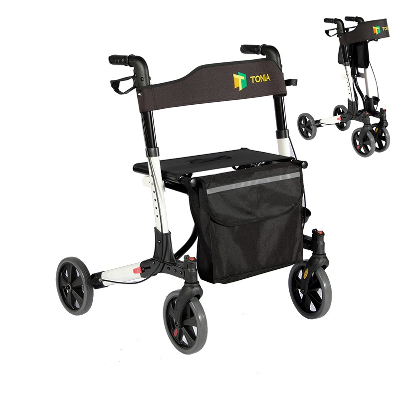 Ultra Folding Rollator Walker with Wide Seat