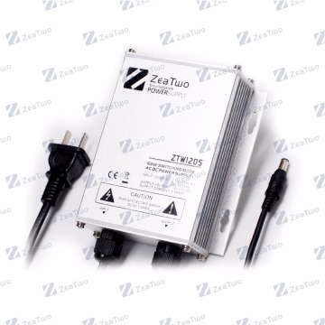 Dual Sim Ac Dc Adapter 220v to 12v 5A Customized Ac Plug with Waterproof Nylon Connector