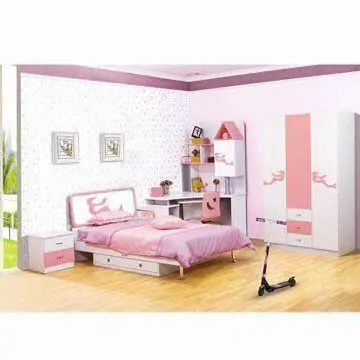 Baby Bedding Set, Made of Solid Wood, Includes Wardrobe and Book Stand