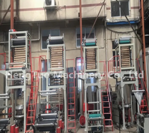 שני צבעים מכבש PE מכונת סרט מפוצץ פלסטיק