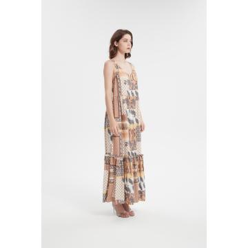 Europe maxi dresses high stretchy