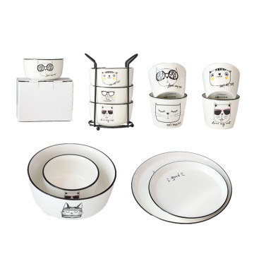 Set di stoviglie moderne in porcellana durevole