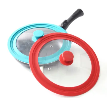 HYRI Adjustable Foldable Kitchen Lids - LFGB Food Grade Silicone Tempered Glass for Pans and Pots