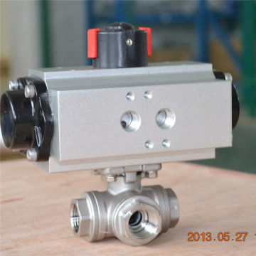 POV screw dn40 pneumatic ball valve with inner thread