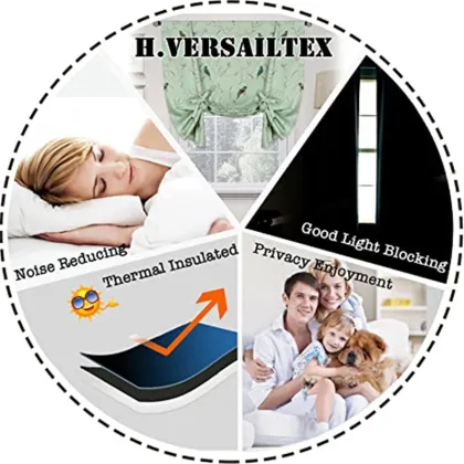 Home Textiles Kitchen Printed Blackout Small Window Curtains