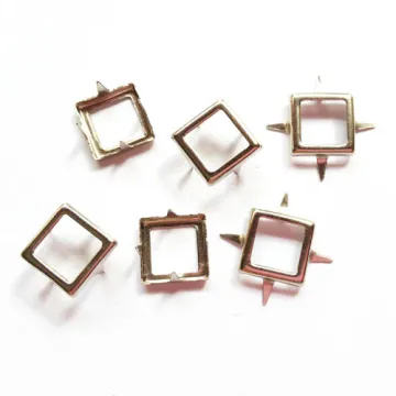 9mm Nickle Square Frame Studs 4 Prongs