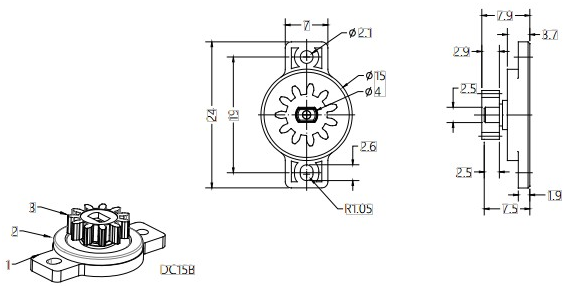 Plastic Gear Damper For Furniture