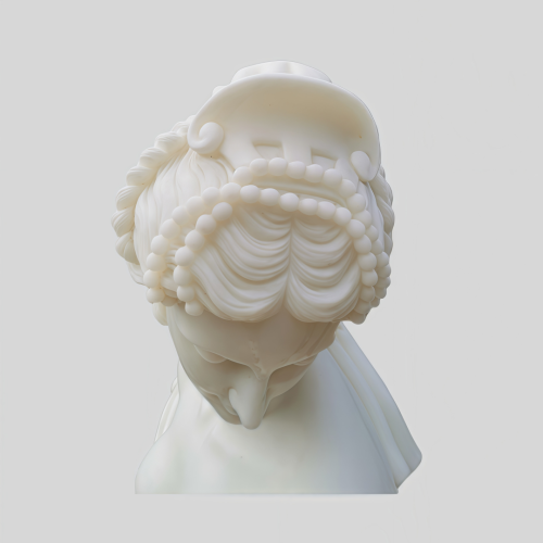 Elegant White Marble Female Figure Decorative Statue