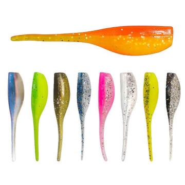 50mm/1g tadpole silikon umpan umpan bicolor berenang untuk cangkuk memancing