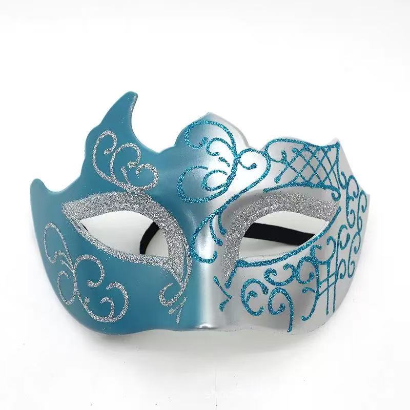 Two Tone Glitter Venetian Women Mask