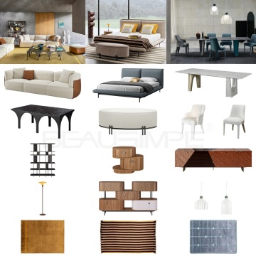 Ensemble de meubles de salon de villa de luxe moderne