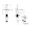 Flat -Frontplatten -Becken -Wasserhahn ohne Abfall ○