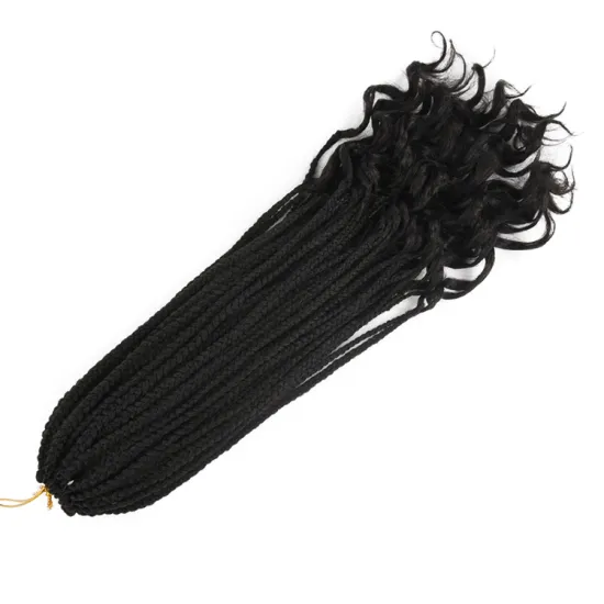 Morgan Popular High Quality Pr Looped Synthetic Crochet Braid Hair Box Braids Curly Ends