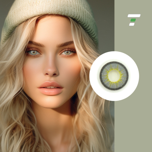 Top color contact lens split for magnification