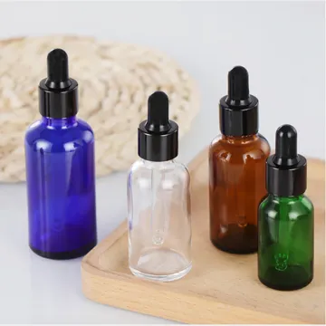 Plastic head Cosmetic glass dropper Bottles
